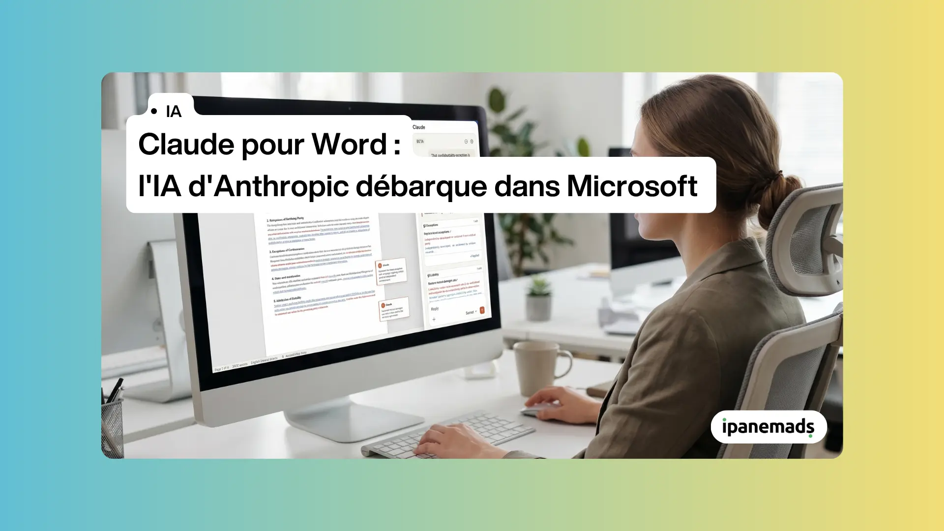 Claude pour Word&nbsp;: l'IA d'Anthropic débarque dans Microsoft