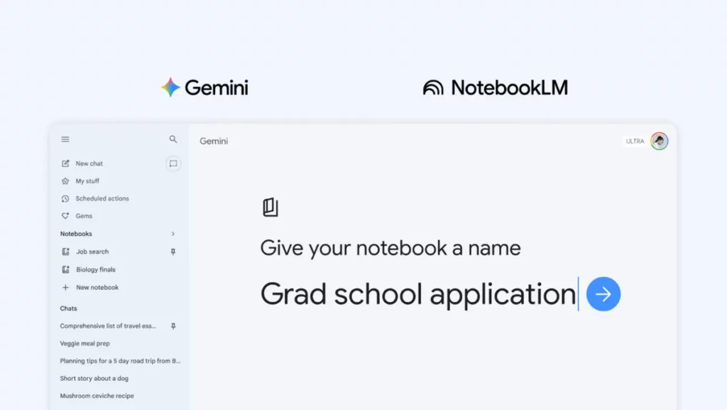 Google Gemini + Notebooks&nbsp;: organisez vos projets